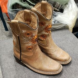 Girl's Floral Embroidered Cowboy Boots